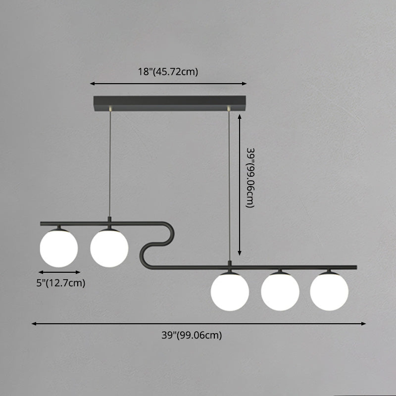 Apparecchiatura dell'illuminazione dell'isola Globe in stile Nordic Glass Isola sospesa per sala da pranzo