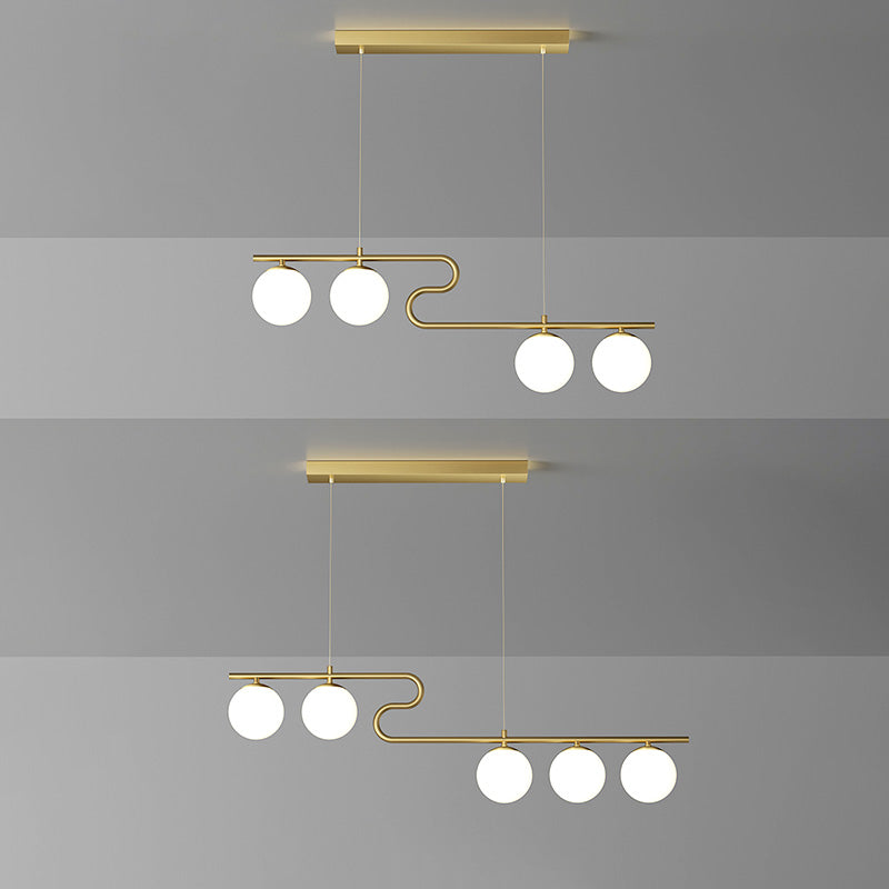 Apparecchiatura dell'illuminazione dell'isola Globe in stile Nordic Glass Isola sospesa per sala da pranzo