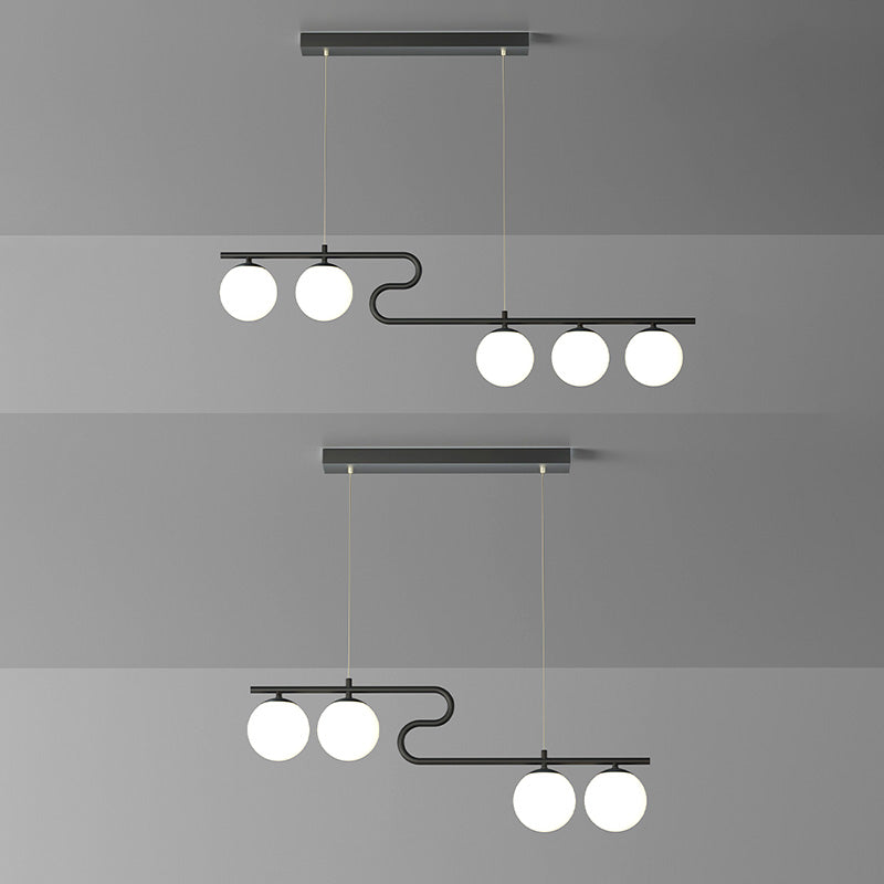 Apparecchiatura dell'illuminazione dell'isola Globe in stile Nordic Glass Isola sospesa per sala da pranzo