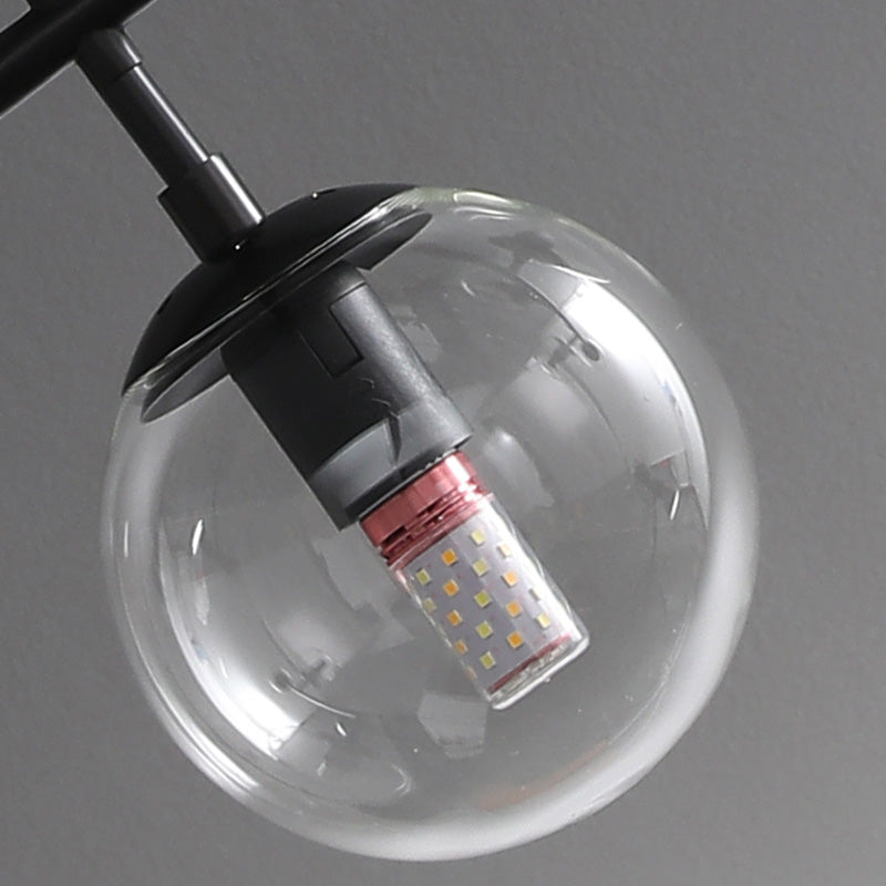 Round Dinning Room Island Pendant Light Glass Minimalist Style Hanging Island Light