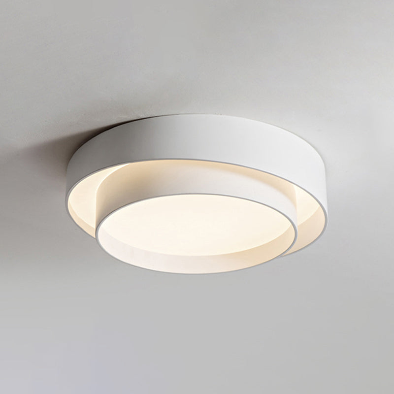 Style moderne White Led Flush Mount Light Fixture Geometrical Metal Flush Mount Light