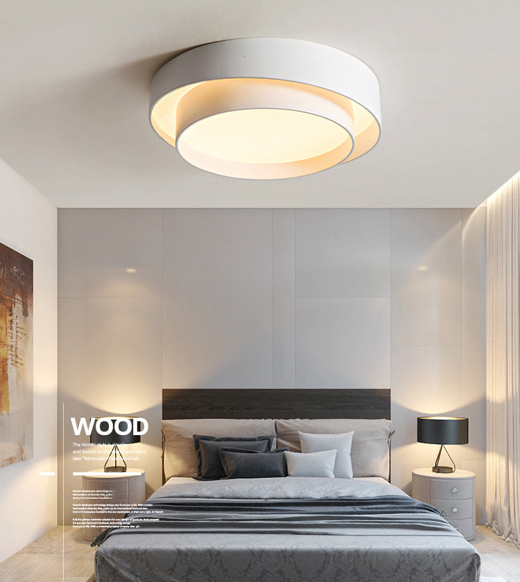 Style moderne White Led Flush Mount Light Fixture Geometrical Metal Flush Mount Light