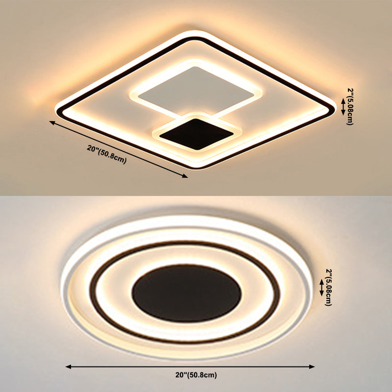 1-Light Metal Led Bündig Mount Deckenbefestigung Modern Style Geometrische Flush Mount Lights