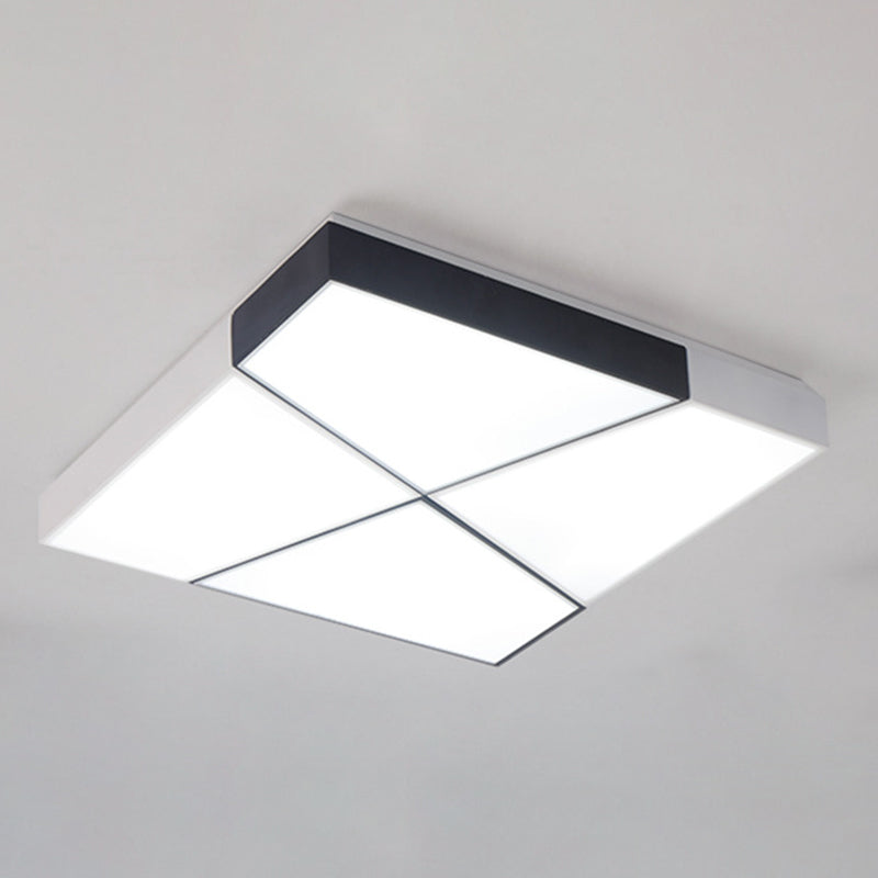 Luminaires encastrés géométriques en acrylique, Style moderne, lumière Led blanche et noire