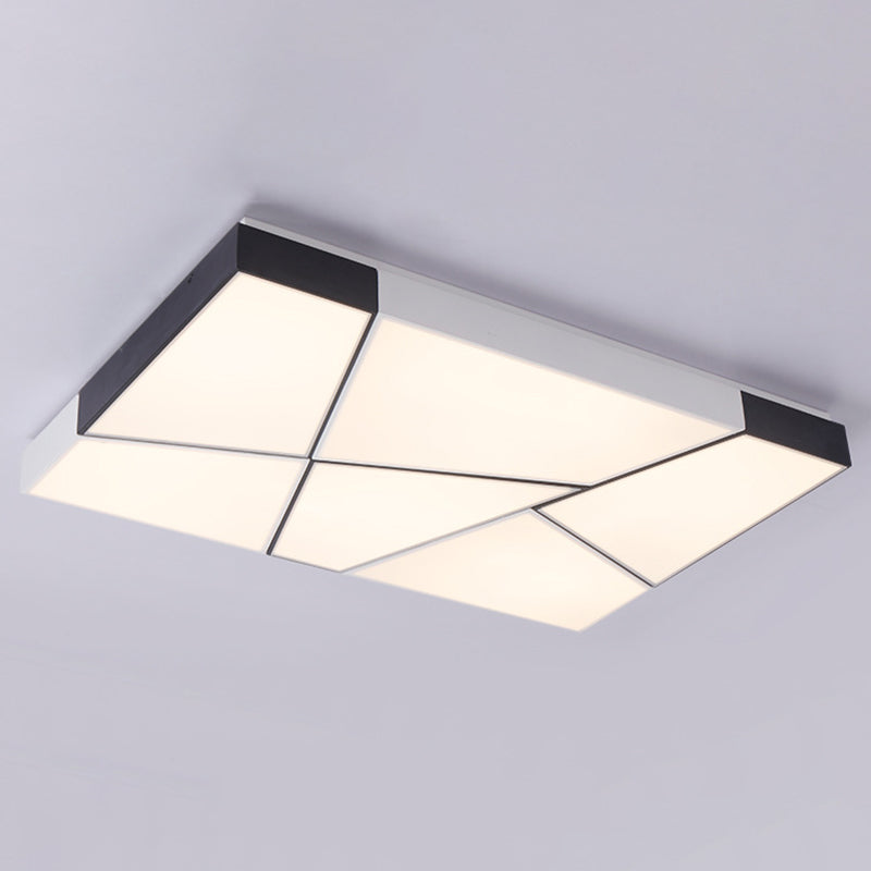 Luminaires encastrés géométriques en acrylique, Style moderne, lumière Led blanche et noire