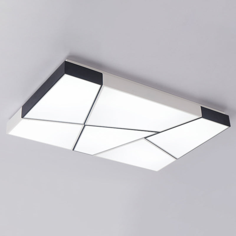 Luminaires encastrés géométriques en acrylique, Style moderne, lumière Led blanche et noire