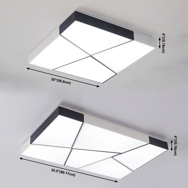 Luminaires encastrés géométriques en acrylique, Style moderne, lumière Led blanche et noire