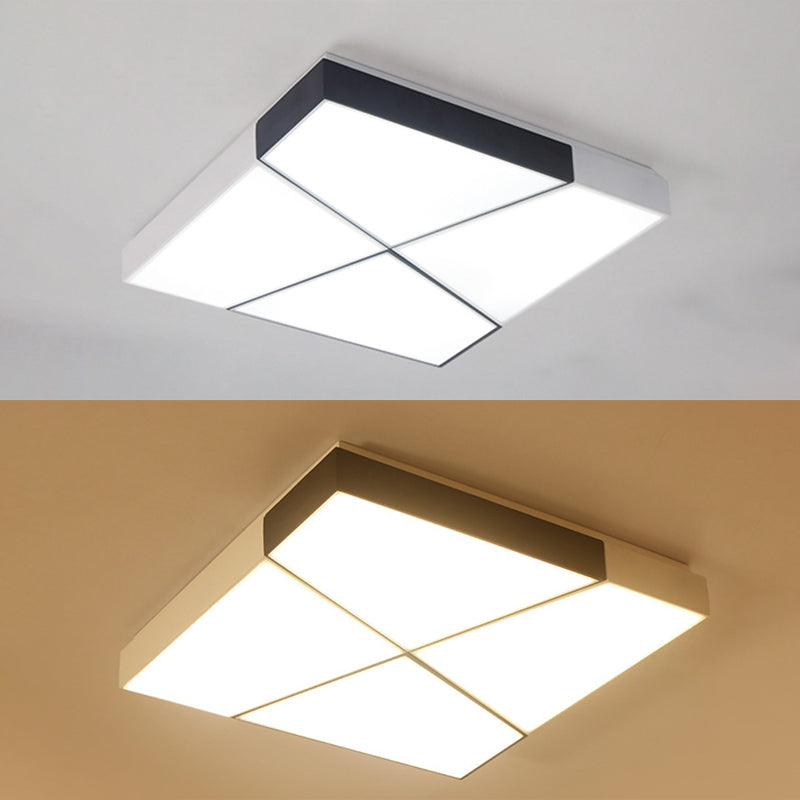 Luminaires encastrés géométriques en acrylique, Style moderne, lumière Led blanche et noire