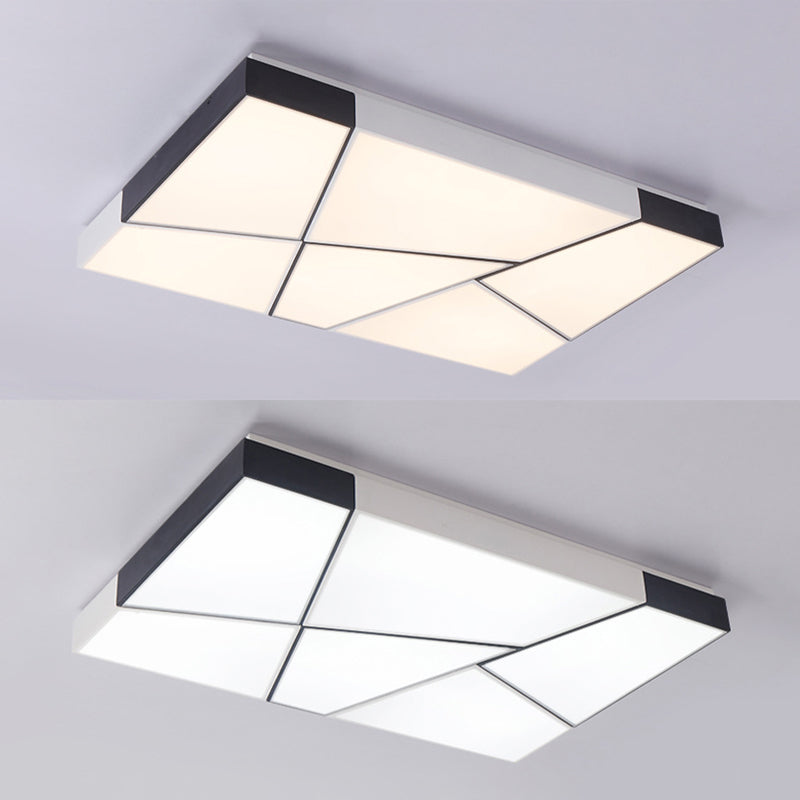 Luminaires encastrés géométriques en acrylique, Style moderne, lumière Led blanche et noire