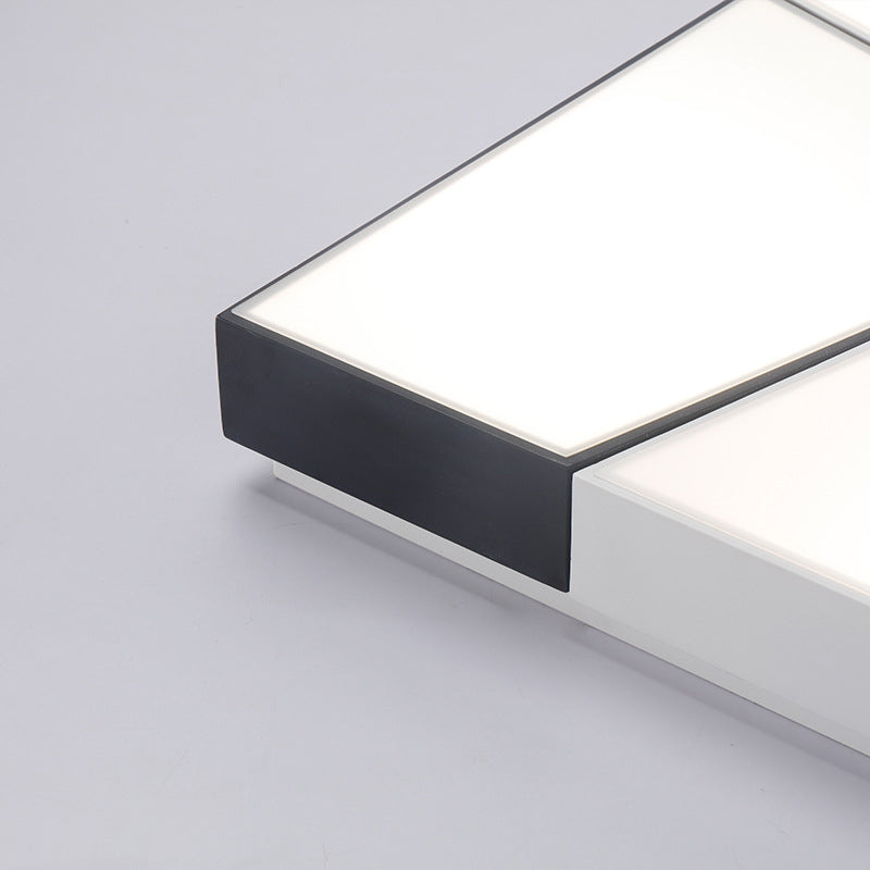 Luminaires encastrés géométriques en acrylique, Style moderne, lumière Led blanche et noire