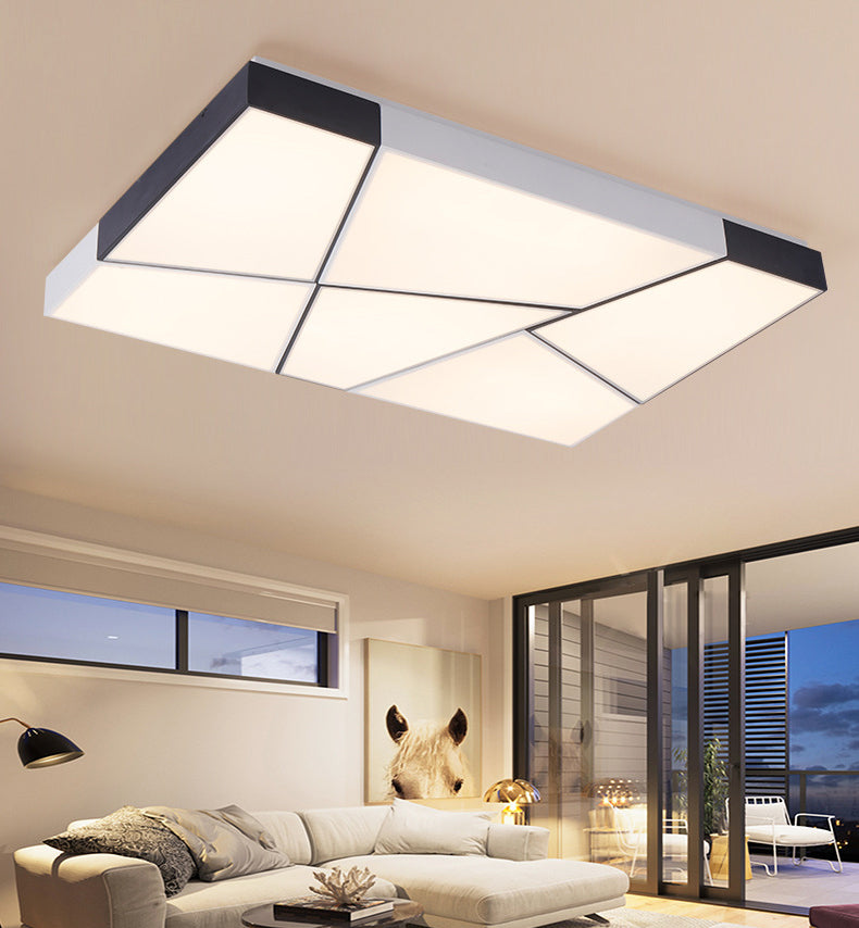 Luminaires encastrés géométriques en acrylique, Style moderne, lumière Led blanche et noire