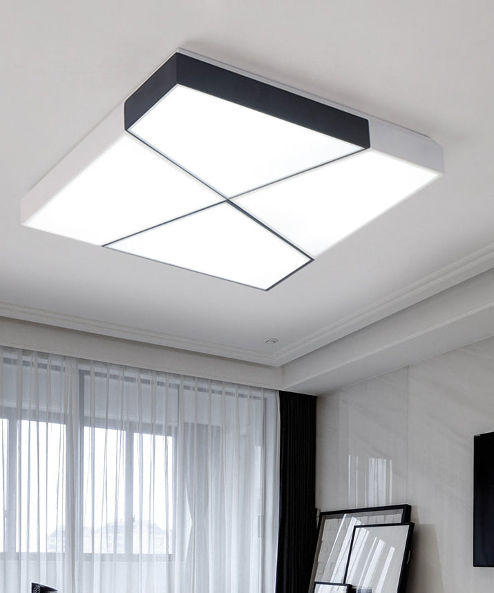 Luminaires encastrés géométriques en acrylique, Style moderne, lumière Led blanche et noire