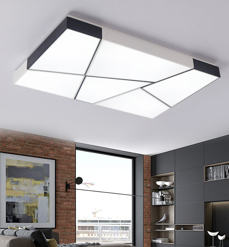 Luminaires encastrés géométriques en acrylique, Style moderne, lumière Led blanche et noire