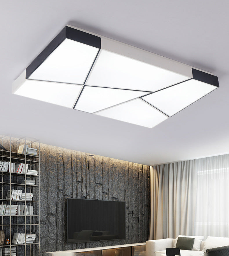 Luminaires encastrés géométriques en acrylique, Style moderne, lumière Led blanche et noire