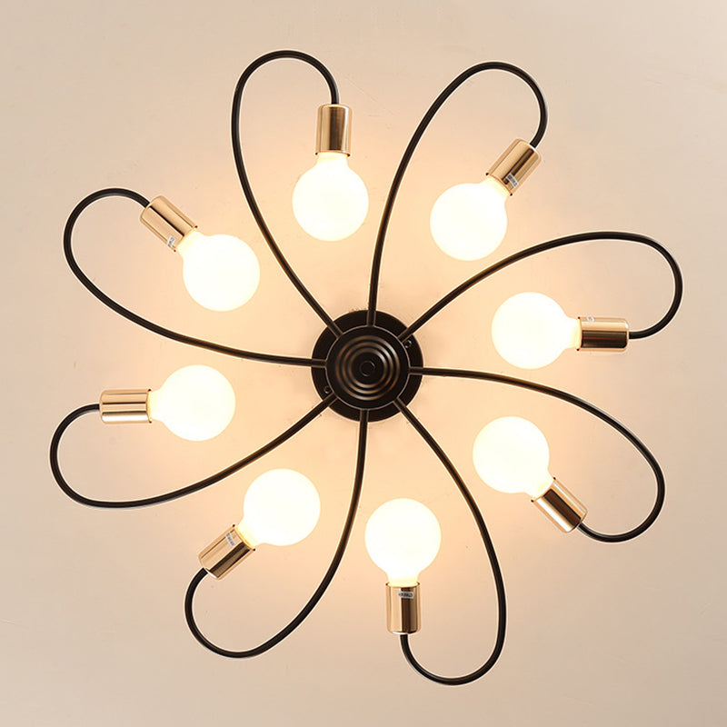 Spherical Opal Glass Flush Mount Ceiling Chandelier Modern Style Multi Lights Flush Mount Lamp