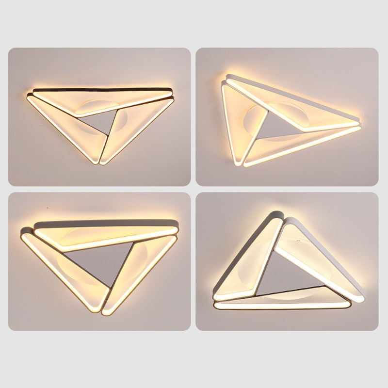 Style moderne triangle encastré luminaire métal trois lampes encastré plafonnier