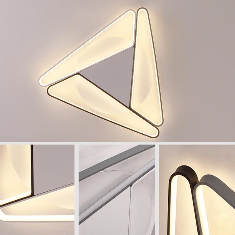 Style moderne triangle encastré luminaire métal trois lampes encastré plafonnier