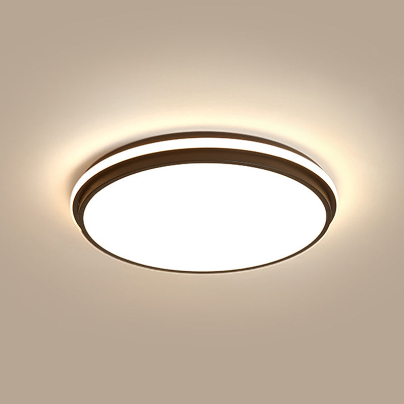 Black Geometrical Flush Ceiling Light Fixture Modern Style 1-Light Metal Flush Light