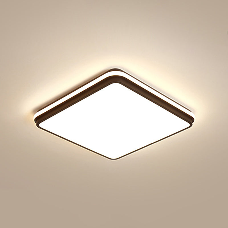 Black Geometrical Flush Ceiling Light Fixture Modern Style 1-Light Metal Flush Light