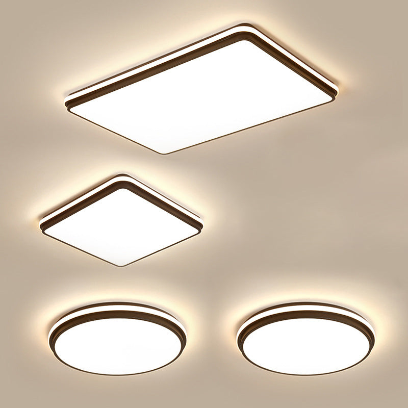 Black Geometrical Flush Ceiling Light Fixture Modern Style 1-Light Metal Flush Light