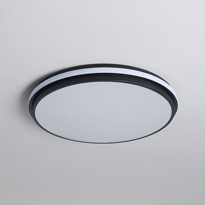 Black Geometrical Flush Ceiling Light Fixture Modern Style 1-Light Metal Flush Light