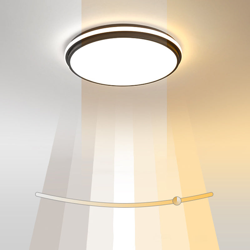Black Geometrical Flush Ceiling Light Fixture Modern Style 1-Light Metal Flush Light