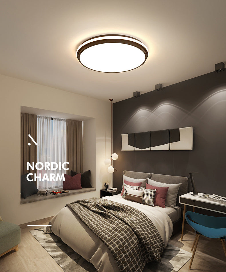 Black Geometrical Flush Ceiling Light Fixture Modern Style 1-Light Metal Flush Light