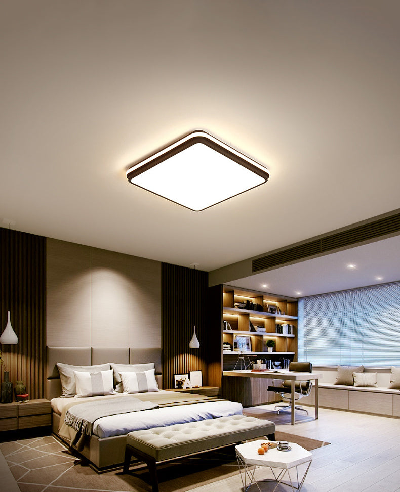 Black Geometrical Flush Ceiling Light Fixture Modern Style 1-Light Metal Flush Light