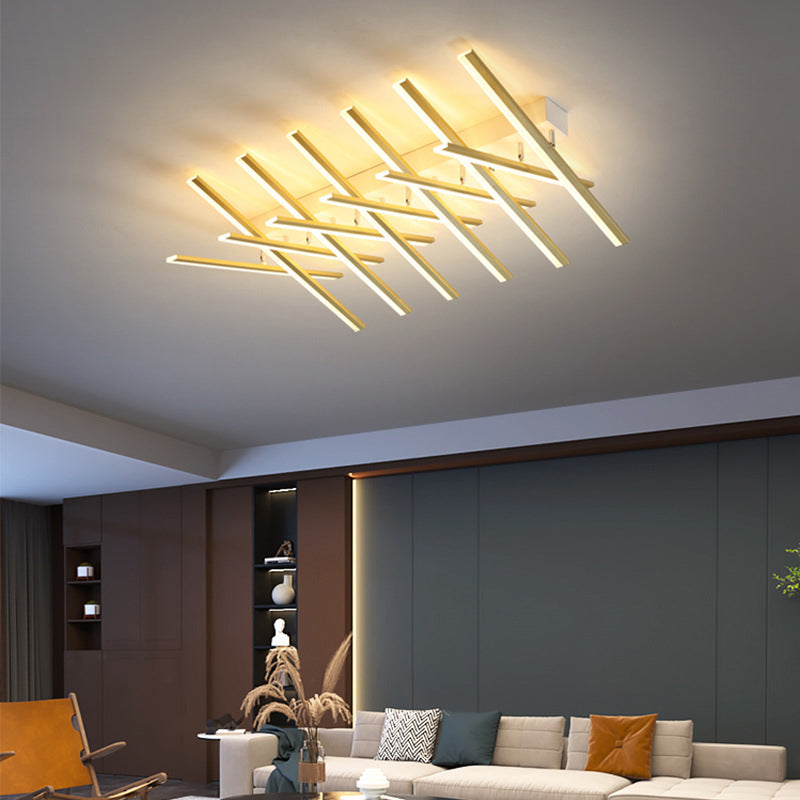 Modern Style Strips Flush Ceiling Light Multi Lights Metal Flush Mount Ceiling Light Fixture
