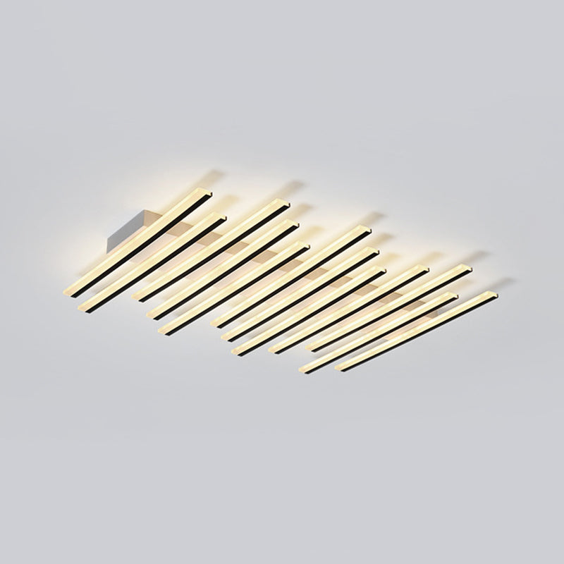 Modern Style Strips Flush Ceiling Light Multi Lights Metal Flush Mount Ceiling Light Fixture