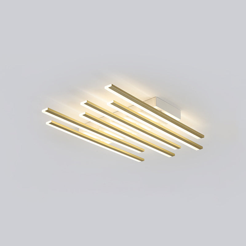 Modern Style Strips Flush Ceiling Light Multi Lights Metal Flush Mount Ceiling Light Fixture