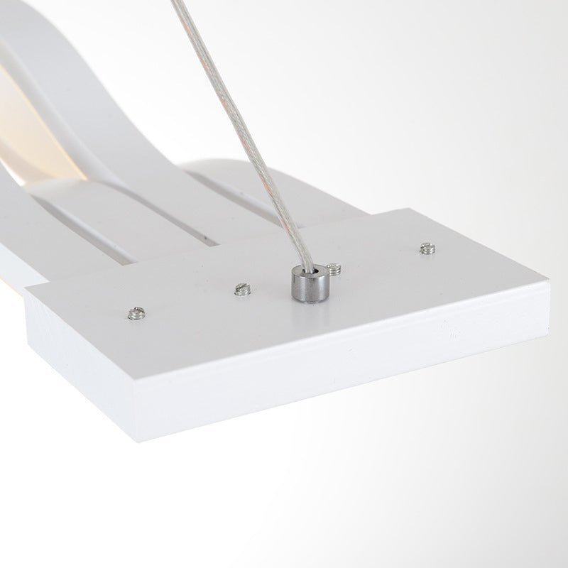 Luce a led bianche acriliche in moderna luce a sospensione lineare in stile in stile conciso per sala da pranzo