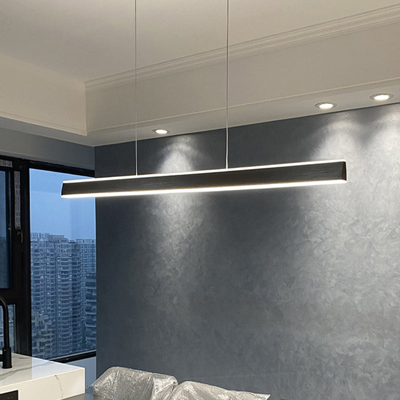 Modern Metal Chandelier Lamp Linear LED Island Pendant for Dining Room