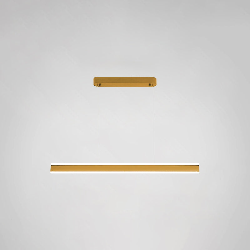 Modern Metal Chandelier Lamp Linear LED Island Pendant for Dining Room