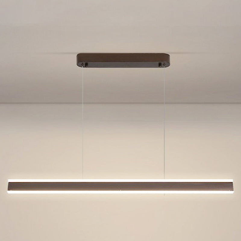 Modern Metal Chandelier Lamp Linear LED Island Pendant for Dining Room