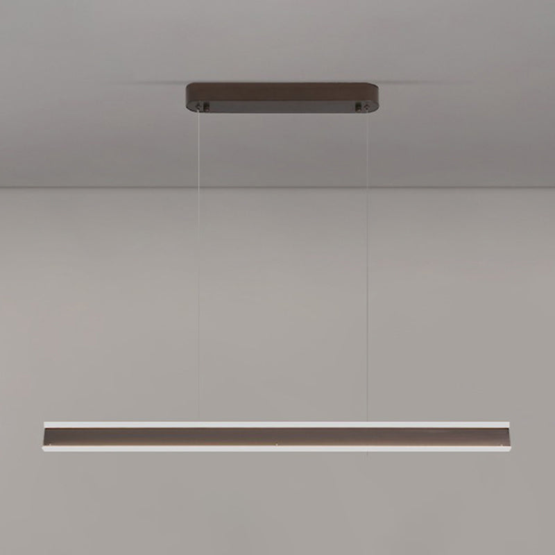 Modern Metal Chandelier Lamp Linear LED Island Pendant for Dining Room