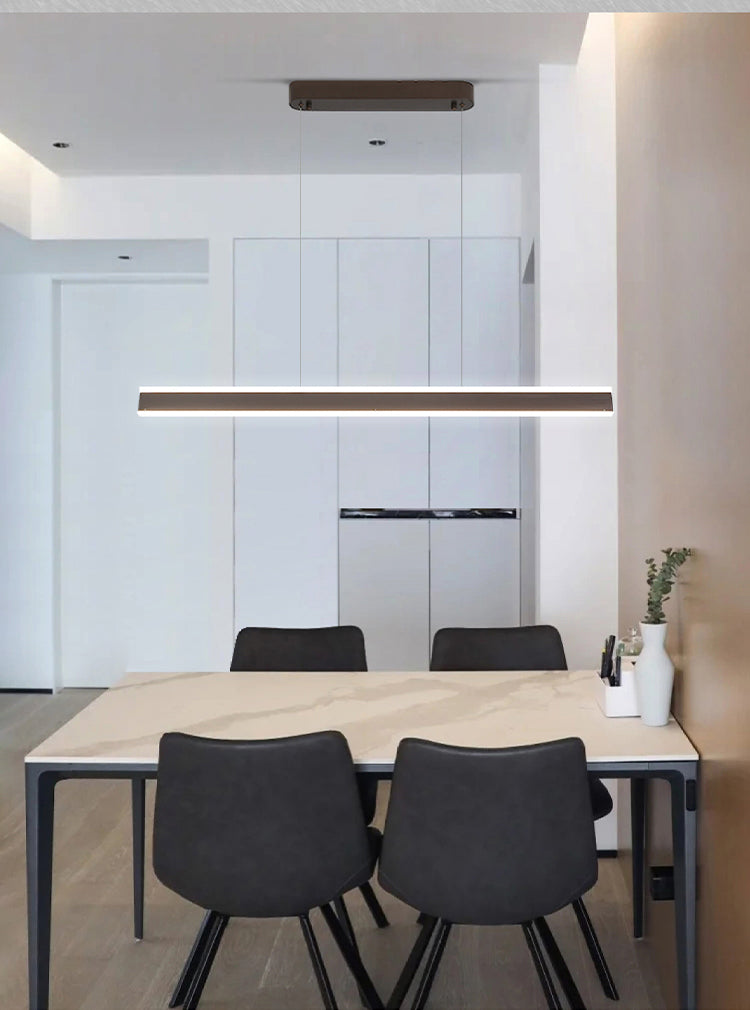 Modern Metal Chandelier Lamp Linear LED Island Pendant for Dining Room