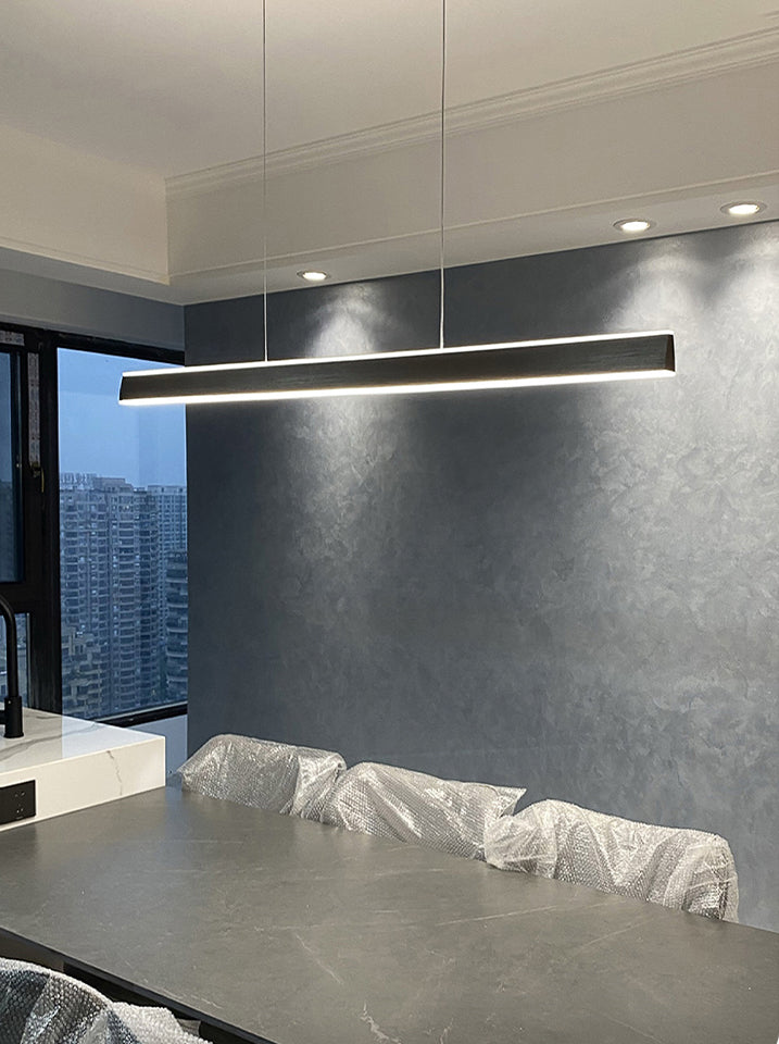 Modern Metal Chandelier Lamp Linear LED Island Pendant for Dining Room