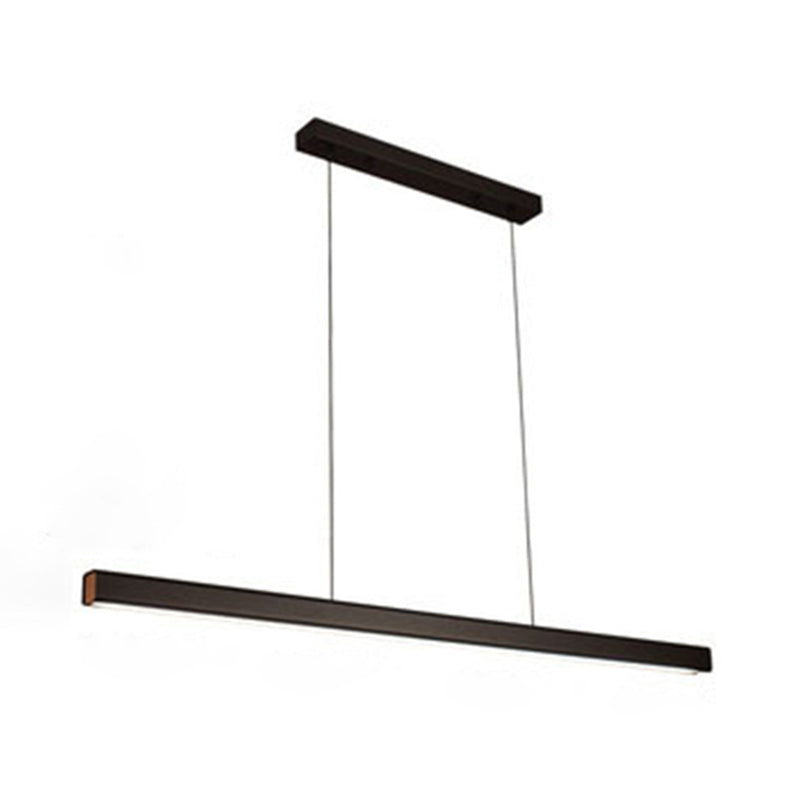 Luci a sospensione a sospensione in metallo nero lampade appese lineari moderne per sala da pranzo