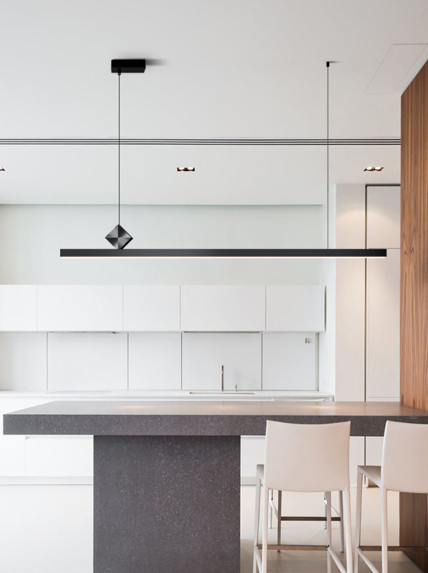 Luci del lampadario a LED LED LINEAR BLACI LAMIO DI METTAGLIE MODERNA MODERNA PER LAMA PASSAGGIO