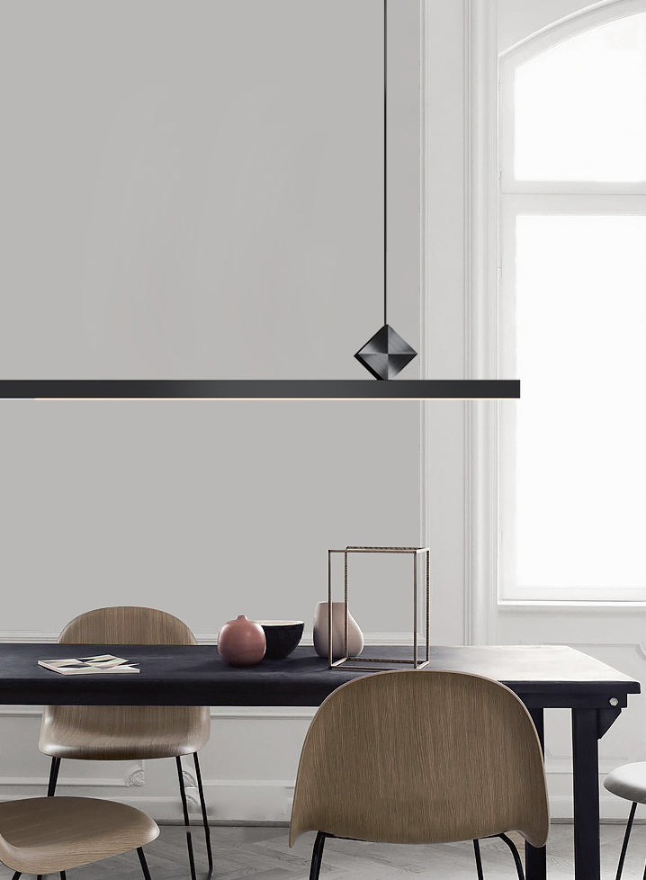 Luci del lampadario a LED LED LINEAR BLACI LAMIO DI METTAGLIE MODERNA MODERNA PER LAMA PASSAGGIO