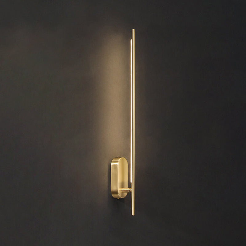 Acryl messing LED -muur sconce in moderne beknopte stijl koper lineair wandlicht voor binnenruimtes