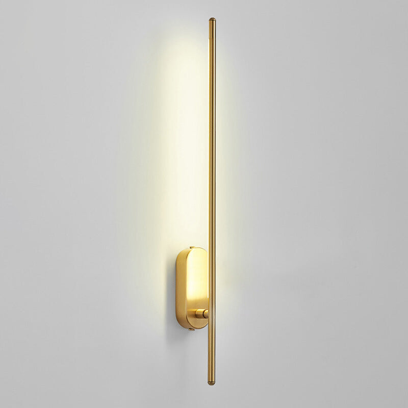 Acryl messing LED -muur sconce in moderne beknopte stijl koper lineair wandlicht voor binnenruimtes