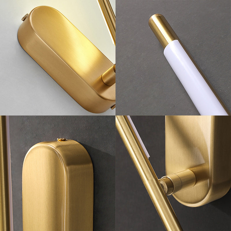 Acryl messing LED -muur sconce in moderne beknopte stijl koper lineair wandlicht voor binnenruimtes