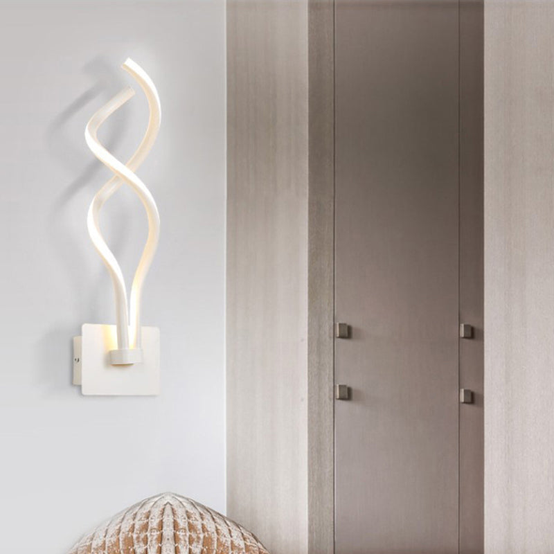 Moderno minimalista a parete LED Light Light Alluminio Sconcetto parete lineare con tonalità di plastica