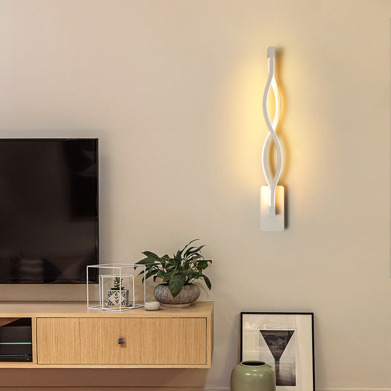 Moderno minimalista a parete LED Light Light Alluminio Sconcetto parete lineare con tonalità di plastica