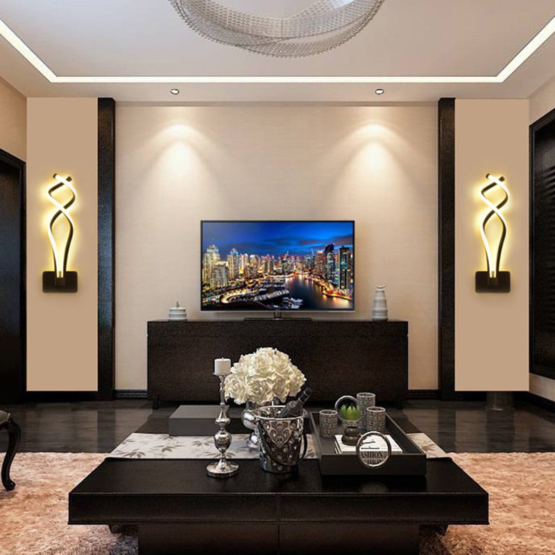 Moderno minimalista a parete LED Light Light Alluminio Sconcetto parete lineare con tonalità di plastica