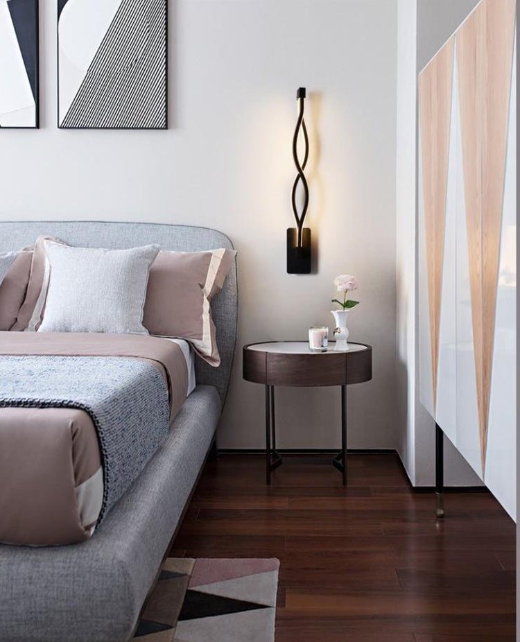 Moderno minimalista a parete LED Light Light Alluminio Sconcetto parete lineare con tonalità di plastica