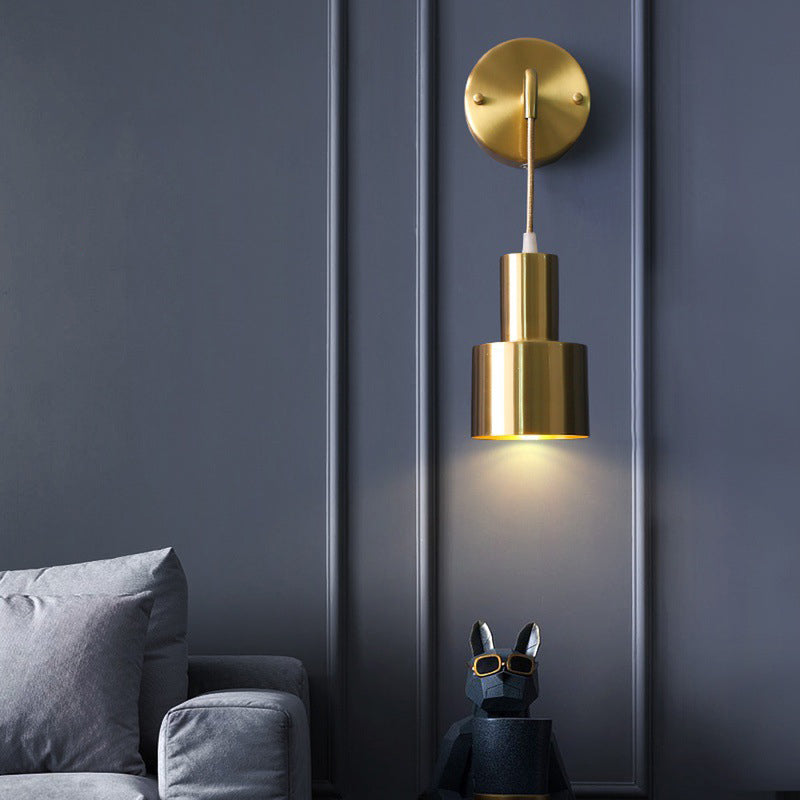 Lámpara de pared única moderna de la pared de cobre Cilindroid Luz de pared colgante para espacios interiores