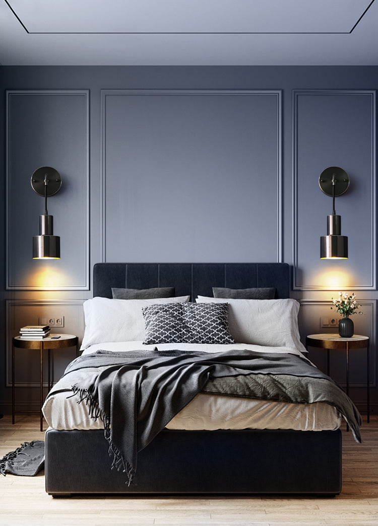 Modern Luxury Single Wall Lamp Copper Cylindroid Hanging Wall Light for Interior Spaces